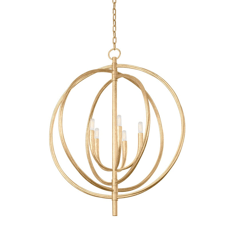 Fillea Chandelier - 5-Light - Vintage Gold Leaf by Troy Lighting