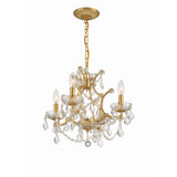 Filmore Chandelier 17.5'' Antique Gold Clear