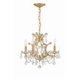Filmore Chandelier 17.5'' Antique Gold Clear