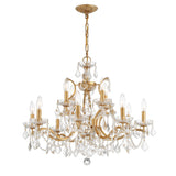 Filmore Chandelier 29'' Antique Gold Clear