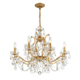 Filmore Chandelier 29'' Antique Gold Clear