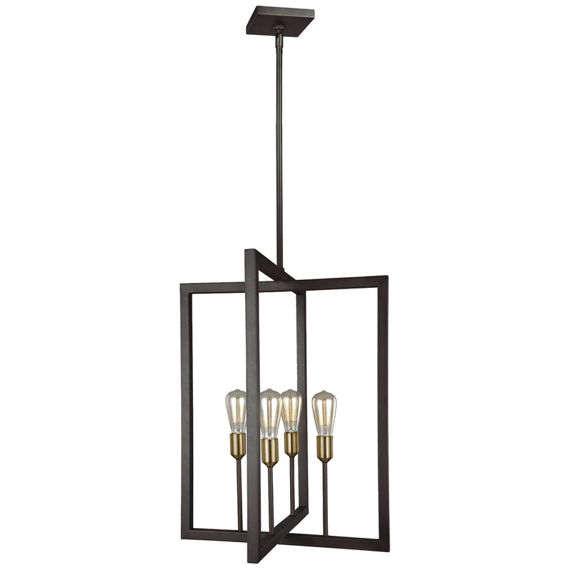 Finnegan Lantern Chandelier — 21", New World Bronze