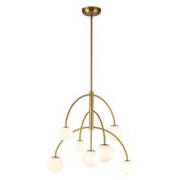 Fiona Chandelier — Brushed Gold/Opal Glass