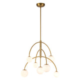 Fiona Chandelier — Brushed Gold/Opal Glass