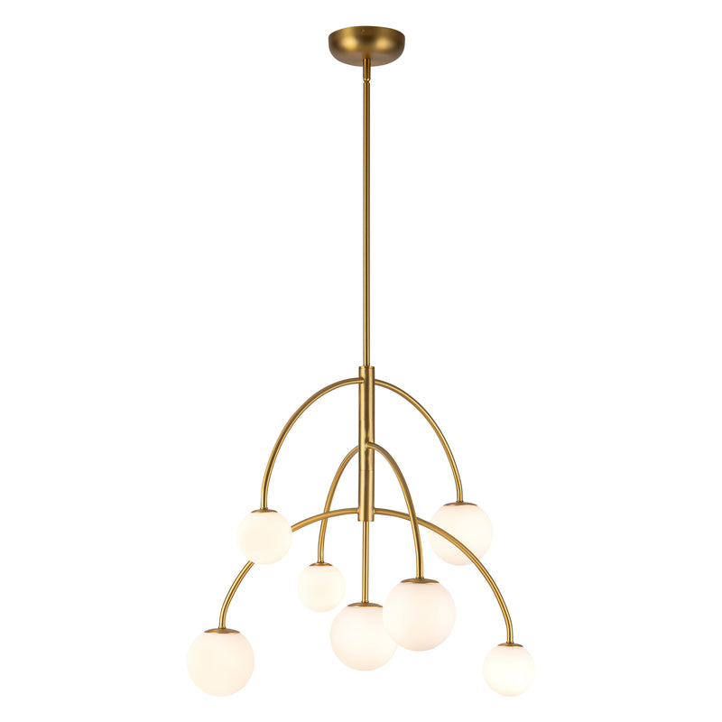 Fiona Chandelier — Brushed Gold/Opal Glass