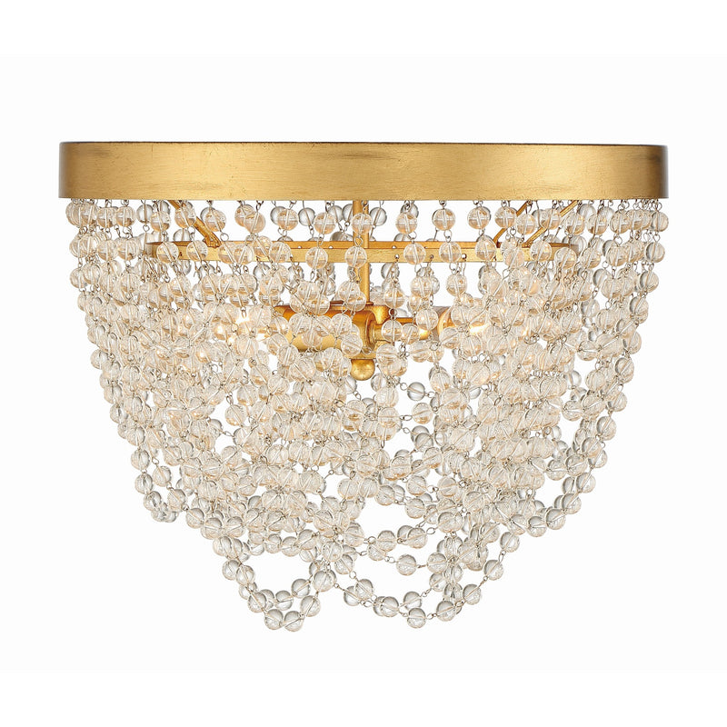 Fiona Flush Mount 13.75'' Antique Gold Clear