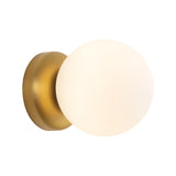 Fiona Flush Wall Sconce — Brushed Gold/Opal Glass