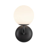 Fiona Wall Sconce — Matte Black/Opal Glass