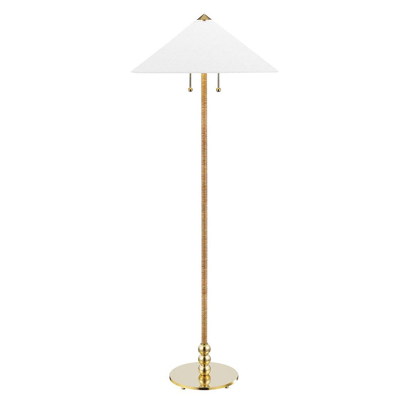 Flare Floor Lamp - Aged Brass by Hudson Valley