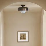 Flare Semi Flush Mount Plated Aged Brass By Renwil Lifestyle View
