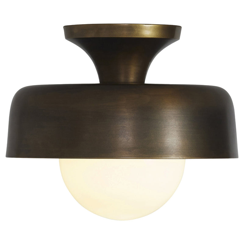 Flare Semi Flush Mount Plated Aged Brass By Renwil Main View 1