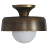 Flare Semi Flush Mount Plated Aged Brass By Renwil Main View 2