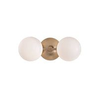 Fleming Bath and Vanity Light - 2-Light - Aged Brass by Hudson Valley