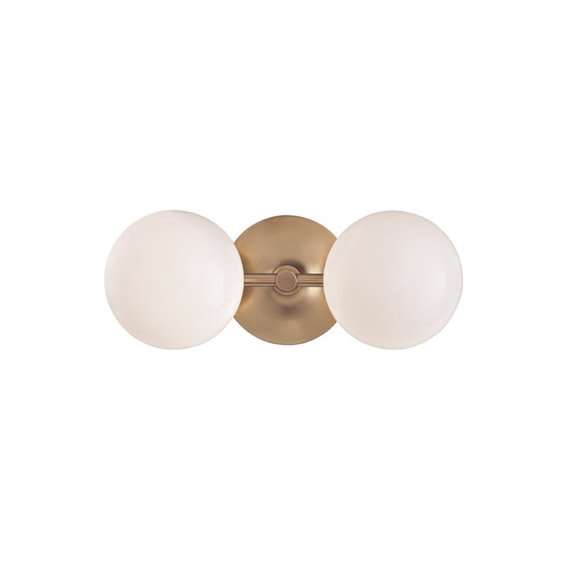 Fleming Bath and Vanity Light - 2-Light - Aged Brass by Hudson Valley