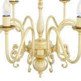 Flemish Single Tier Chandelier - Polished Brass