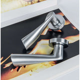 Flessa Door Lever in Satin Chrome lifestyle view by Colombo Design