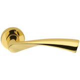 Flessa Door Lever in HPS Zirconium Gold by Colombo Design