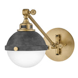Fletcher Small Swing Arm Single Light Sconce - Aged Zinc - by Hinkley