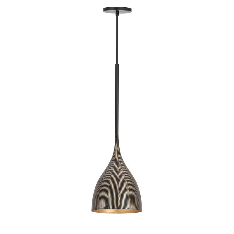 Fleur Mini Pendant Black / Gold by Maxim Lighting