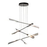 Flight 10-Light Chandelier Small, shown in Dark Smoke, Sterling, by Hubbardton Forge