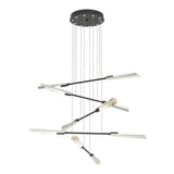 Flight 10-Light Chandelier Small in Black, Sterling by Hubbardton Forge