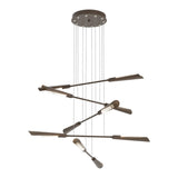 Flight 10-Light Chandelier Small in Bronze, Bronze by Hubbardton Forge