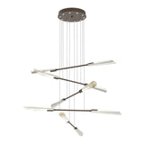 Flight 10-Light Chandelier Small in Bronze, Sterling by Hubbardton Forge