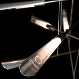 Flight 10-Light Chandelier Small detail in Dark Smoke, Sterling, by Hubbardton Forge