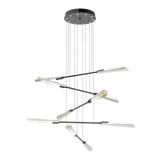 Flight 10-Light Chandelier Small in Ink, Sterling by Hubbardton Forge