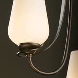 Flora Chandelier 3 Light detail in Bronze, Opal Glass, by Hubbardton Forge
