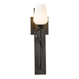 Flora Wall Sconce, shown in Dark Smoke, Opal Glass, by Hubbardton Forge