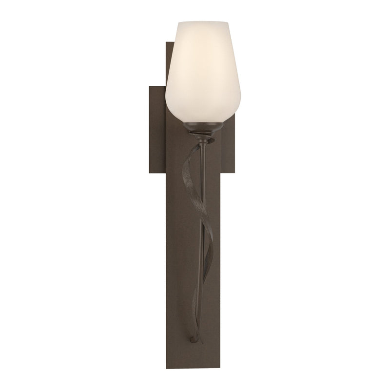 Flora Wall Sconce in Bronze, Opal Glass by Hubbardton Forge