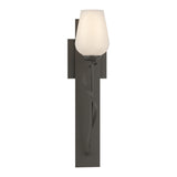 Flora Wall Sconce in Dark Smoke, Opal Glass by Hubbardton Forge