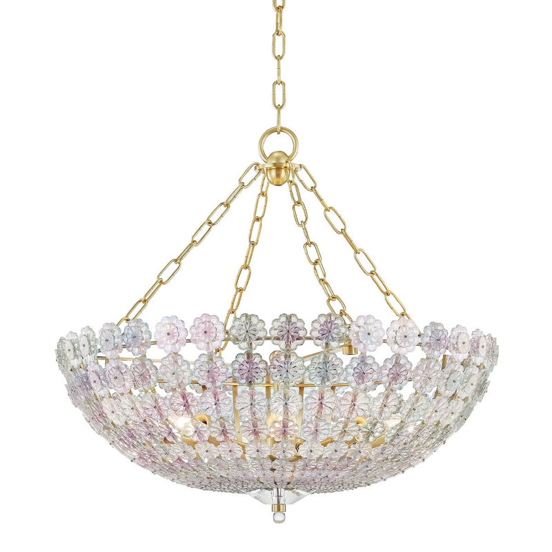 Floral Park Chandelier - Aged Brass by Hudson Valley