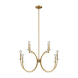 Florian 36-inch 8-light Brushed Gold and Clear Glass Chandelier