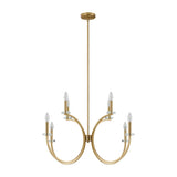 Florian 36-inch 8-light Brushed Gold and Clear Glass Chandelier