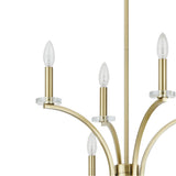 Florian 36-inch 8-light Brushed Gold and Clear Glass Chandelier