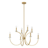 Florian 36-inch 8-light Brushed Gold and Clear Glass Chandelier