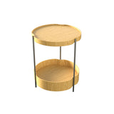 Flow Double Side Table By Accord, Finish: CAthedral Freijo