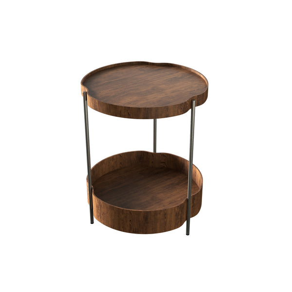 Flow Double Side Table By Accord, Finish: Imbuia