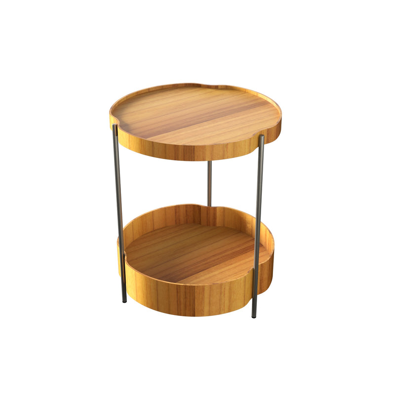 Flow Double Side Table By Accord, Finish: Teak