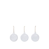 Flurry Glass Baubles, Set of 3 - Large / White