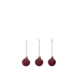 Flurry Glass Baubles, Set of 3 - Small / Picante Red