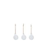 Flurry Glass Baubles, Set of 3 - Small / White