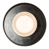 Focal Wall/Ceiling Light Large, shown in Dark Smoke, Clear Steel, by Hubbardton Forge