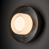 Focal Wall/Ceiling Light Large detail in Dark Smoke, Clear Steel, by Hubbardton Forge