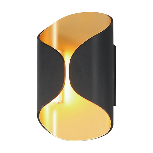 Folio Outdoor Wall Lamp Black And Gold Small By ET2