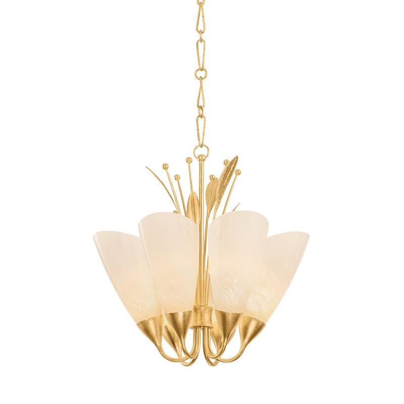 Forest Glen Chandelier - 6-Light - Vintage Gold Leaf by Hudson Valley