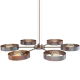 Fossa 6 Arm Chandelier - Antique Brass