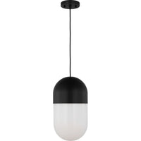 Foster Pendant — 8", Milk, Midnight Black